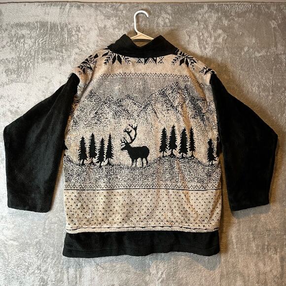 Vintage Denali Women’s Hunting Deer All Over Print Zip Up Jacket Sz Medium - Picture 5 of 8